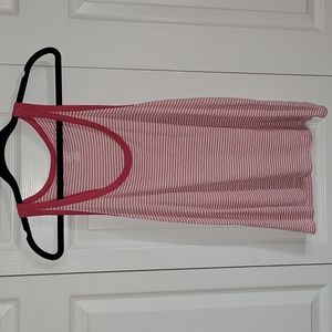 American Eagle Real Soft pink and white striped tank, size large